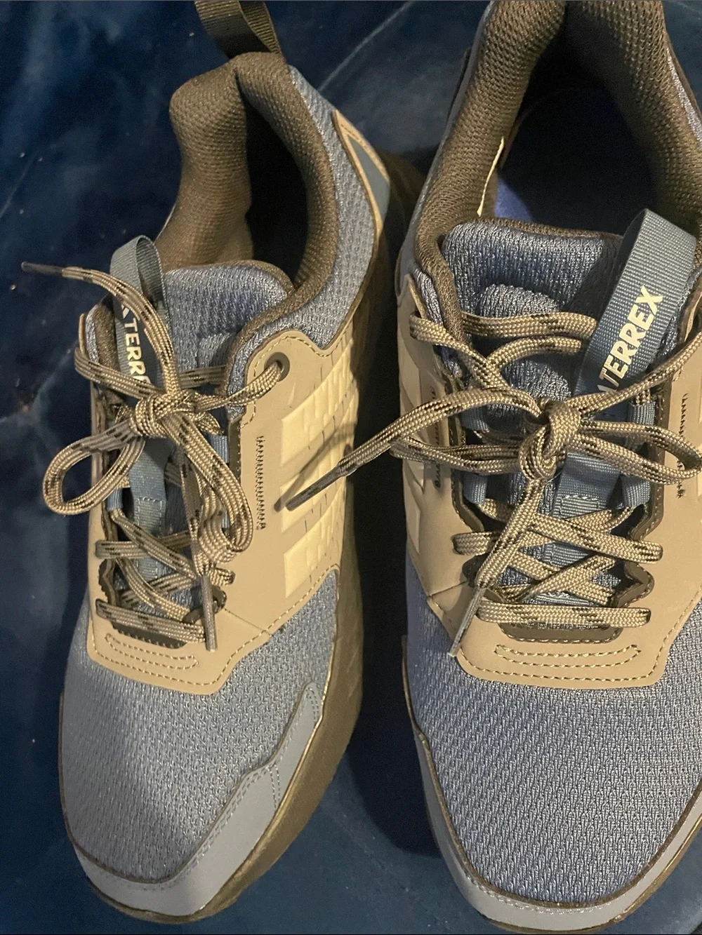 adidas Terrex Men's Blue and Brown Trail Sneakers